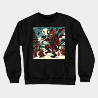 Japanese Woodcut Krampus Crewneck Sweatshirt